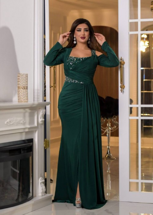 190068 GREEN COCKTAİL DRESS