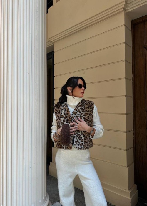 190197 LEOPARD COAT VEST