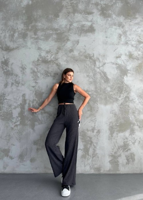 190289 BLACK TROUSERS Plazzo