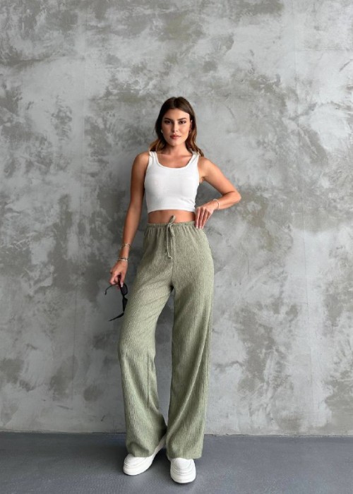 190291 KHAKI TROUSERS Plazzo