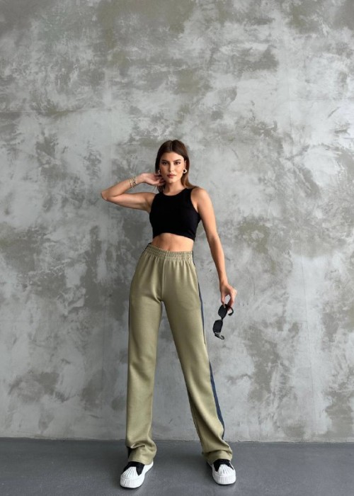 190301 KHAKI TROUSERS Plazzo