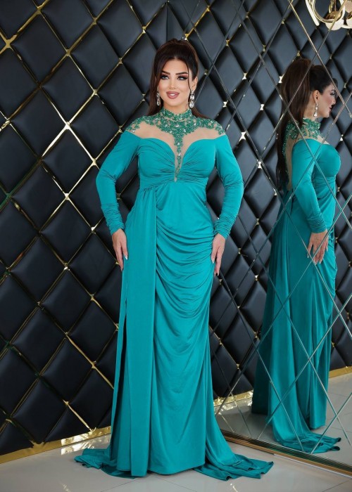 190691 GREEN COCKTAİL DRESS