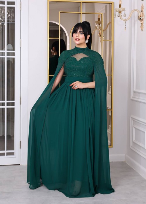 190697 GREEN COCKTAİL DRESS