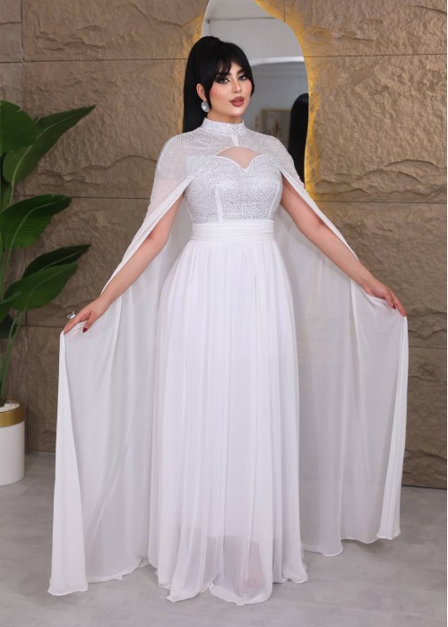 190699 WHITE COCKTAİL DRESS