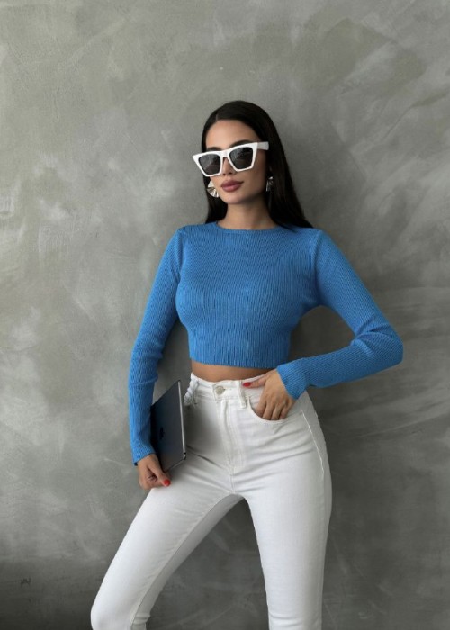 190759 BLAU SWEATSHIRT STRICKWAREN