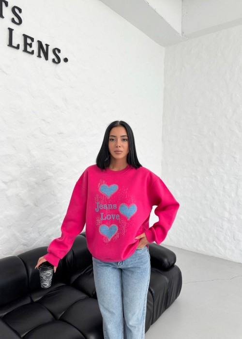 190976 PEMBE SWEAT 3 İPLİK KUMAŞ