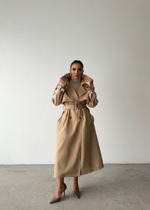 191008 CREAM COAT TRENCH COAT