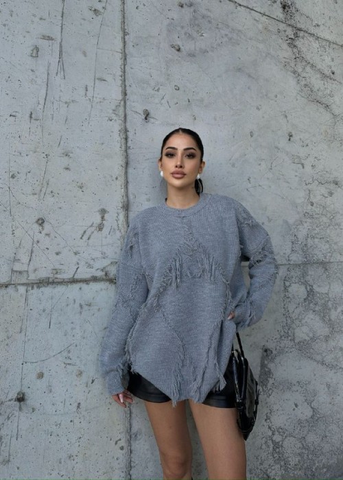 191247 GRAU SWEATSHIRT STRICKWAREN