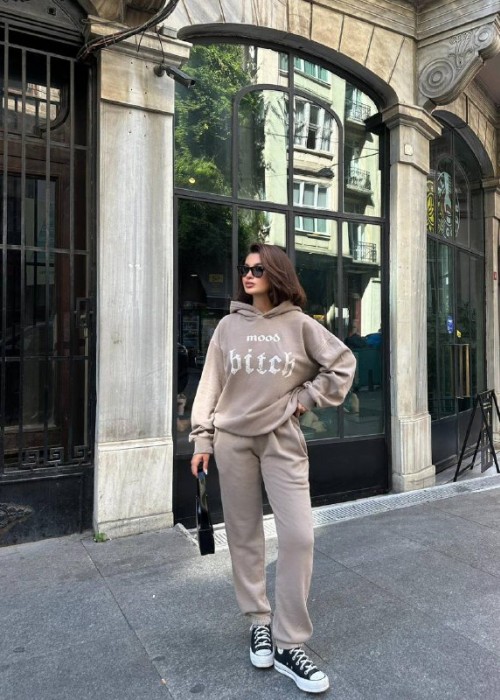 191320 BEIGE TRACKSUIT Kompaktes Stoff