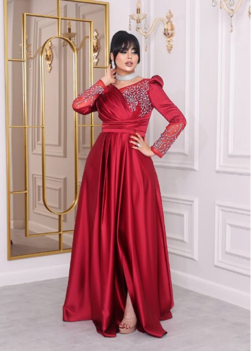 191527 RED COCKTAİL DRESS