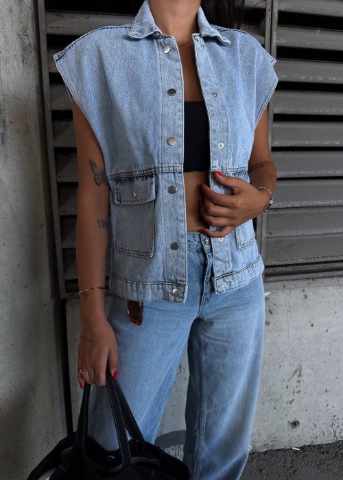 191540 BLUE VEST Denim