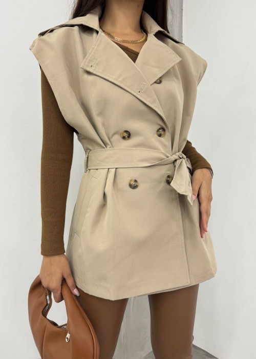 191675 BEIGE COAT Bondit fabric