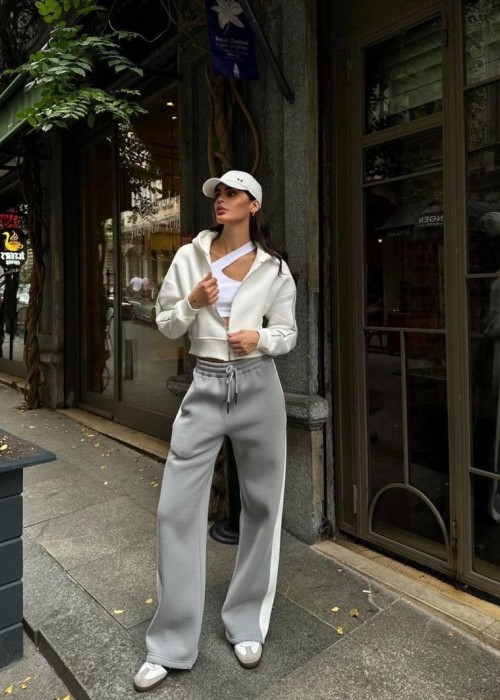 192064 GRAU TRACKSUIT Kompaktes Stoff