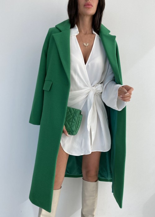 192080 GREEN COAT Wool fabric