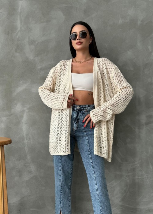 192187 WHITE CARDIGAN KNITWEAR