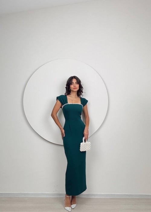 192488 GREEN COCKTAİL DRESS