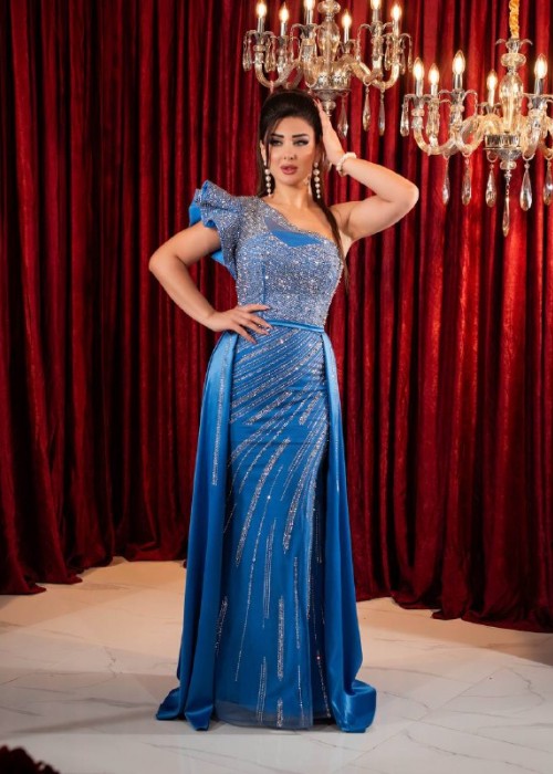 192892 BLUE COCKTAİL DRESS