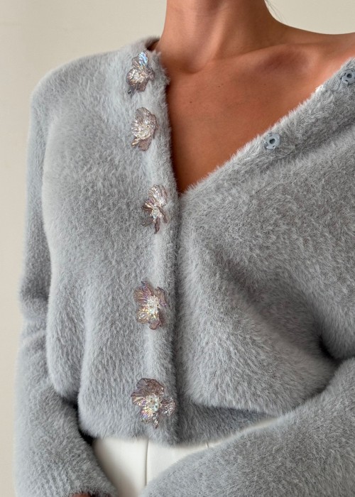 193047 GREY CARDIGAN KNITWEAR