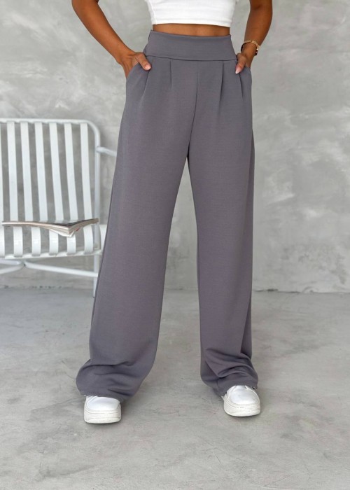 193050 GREY TROUSERS Knitted crep