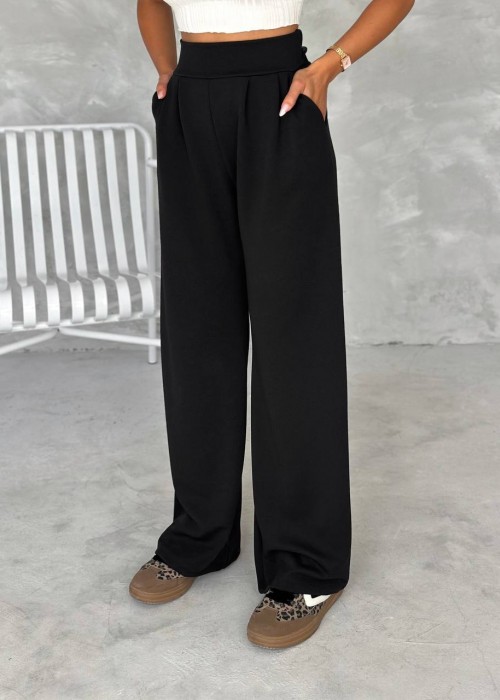 193054 BLACK TROUSERS Knitted crep