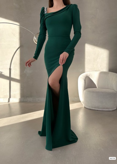 193170 GREEN COCKTAİL DRESS