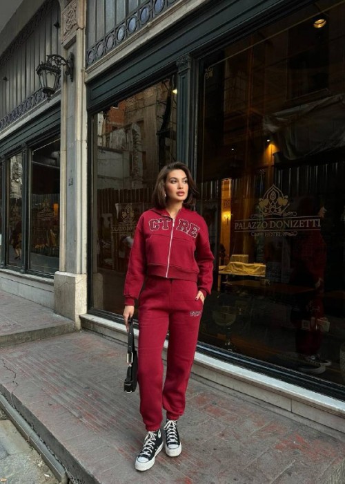 193557 RED TRACKSUIT Compact fabric