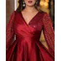 195006 BORDO COCKTAİL DRESS