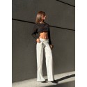 195028 WHITE TROUSERS SATIN FABRIC