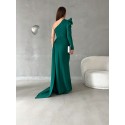 195340 GREEN COCKTAİL DRESS SCUBA FABRIC