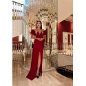 195537 BORDO COCKTAİL DRESS