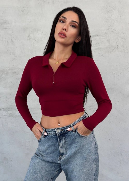 195580 BORDO SWEAT CROP