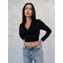 195581 SİYAH SWEAT CROP