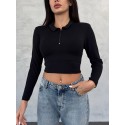 195581 SİYAH SWEAT CROP