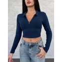 195583 NAVY BLUE SWEAT CROP