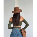 195647 KHAKI BLOUSE CROP