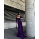 195683 PURPLE COCKTAİL DRESS CREP FABRIC