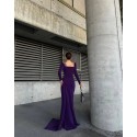 195683 PURPLE COCKTAİL DRESS CREP FABRIC