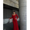 195684 RED COCKTAİL DRESS CREP FABRIC