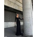 195685 BLACK COCKTAİL DRESS CREP FABRIC