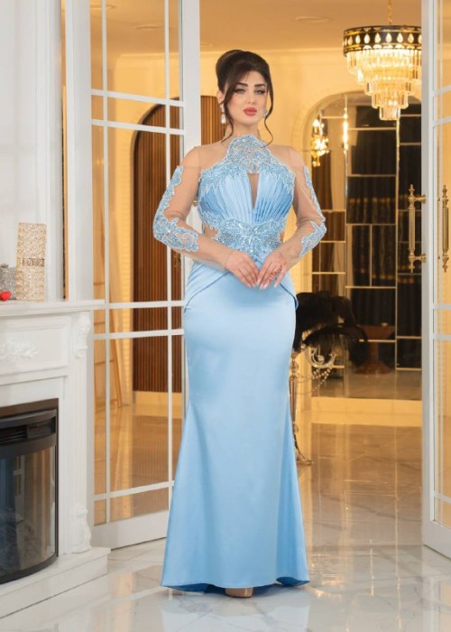 195852 BLUE COCKTAİL DRESS