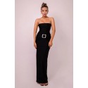 196193 BLACK COCKTAİL DRESS MICRO FABRIC