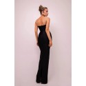 196193 BLACK COCKTAİL DRESS MICRO FABRIC