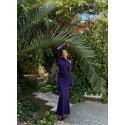 196196 PURPLE COCKTAİL DRESS MICRO FABRIC