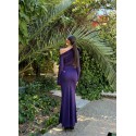 196196 PURPLE COCKTAİL DRESS MICRO FABRIC