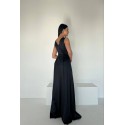 196219 BLACK COCKTAİL DRESS SATIN FABRIC