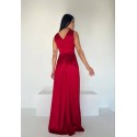 196220 RED COCKTAİL DRESS SATIN FABRIC