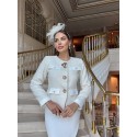 196306 Ecru color COCKTAİL DRESS TAKIM