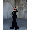 196458 BLACK COCKTAİL DRESS CREPE FABRIC