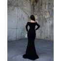 196458 BLACK COCKTAİL DRESS CREPE FABRIC