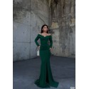 196459 GREEN COCKTAİL DRESS CREPE FABRIC